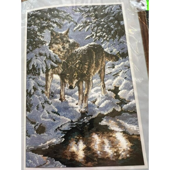 Sunset Needlepoint WINTRY WOLVES, Sealed, MPN 12126, Persis Clayton Weirs 12 x 1 - Picture 4 of 4